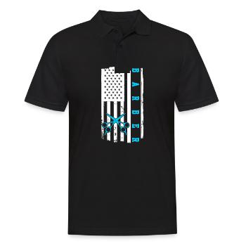 Barber Flag USA Barber - Männer Poloshirt - Schwarz - Vorne - Kai (181cm)