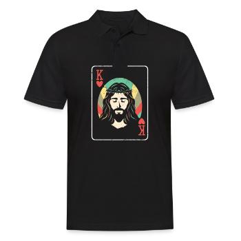 Religious Christian Scripture Jesus Christ Is - Männer Poloshirt - Schwarz - Vorne - Kai (181cm)