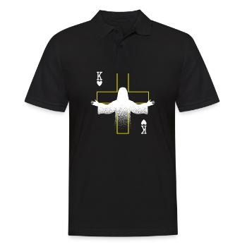 Religious Christian Scripture Jesus Christ Is - Männer Poloshirt - Schwarz - Vorne - Kai (181cm)