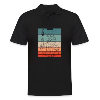 Jesus Christ Is King Of Heart Religious Christian - Männer Poloshirt - Schwarz - Vorne - Kai (181cm)