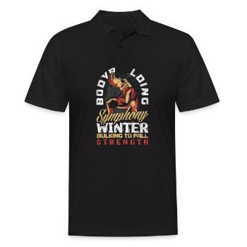 Bodybuilding Symphony Winter Bulking to Fall - Männer Poloshirt - Schwarz - Vorne - Kai (181cm)