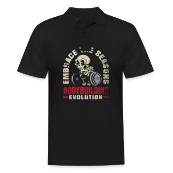Embrace the Seasons Bodybuilding Evolution - Men's Polo Shirt - black - Front - Kai (181cm)
