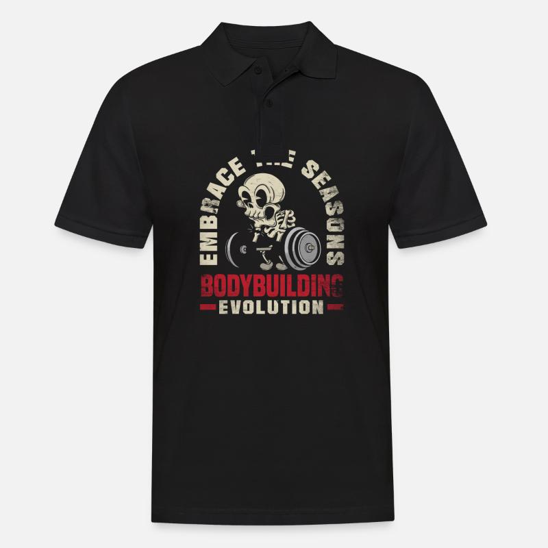 Embrace the Seasons Bodybuilding Evolution - Männer Poloshirt - Schwarz