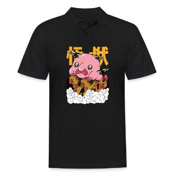 Blobfish Kawaii Blob Fish Japanische Ästhetische Kunst - Männer Poloshirt - Schwarz - Vorne - Kai (181cm)