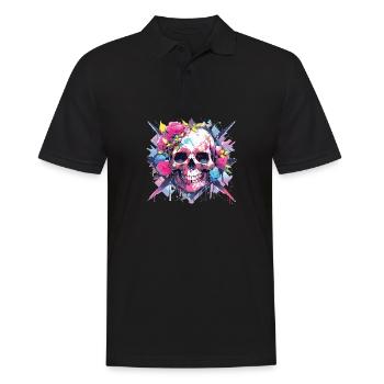 Skull Skull Skull Skeleton Bone - Men's Polo Shirt - black - Front - Kai (181cm)