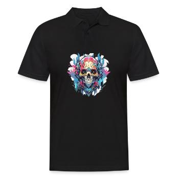 Skull Skull Skull Skeleton Bone - Men's Polo Shirt - black - Front - Kai (181cm)