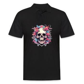 Crâne Crâne Crâne Squelette Os - Polo Homme - noir - Devant - Kai (181cm)