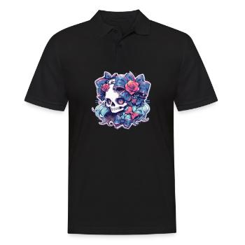 Totenkopf - Männer Poloshirt - Schwarz - Vorne - Kai (181cm)