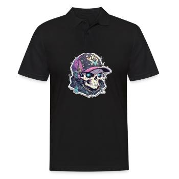 Totenkopf - Männer Poloshirt - Schwarz - Vorne - Kai (181cm)