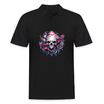 Totenkopf - Männer Poloshirt - Schwarz - Vorne - Kai (181cm)