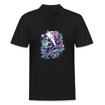 Totenkopf - Männer Poloshirt - Schwarz - Vorne - Kai (181cm)