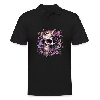 Totenkopf - Männer Poloshirt - Schwarz - Vorne - Kai (181cm)