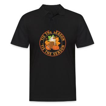 Tis The Season Happy Thanksgiving Hello Autumn - Männer Poloshirt - Schwarz - Vorne - Kai (181cm)