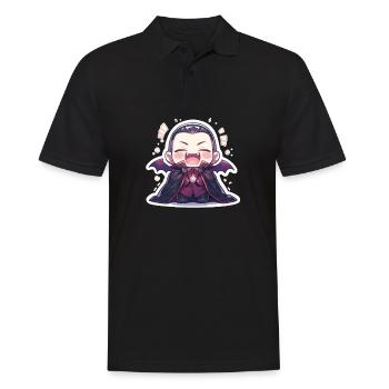 Vampir - Männer Poloshirt - Schwarz - Vorne - Kai (181cm)