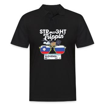 Straight Trippin' Slovenia Vacation Tour Travel - Männer Poloshirt - Schwarz - Vorne - Kai (181cm)