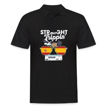 Straight Trippin' Spain Vacation Tour Travel Trip - Men's Polo Shirt - black - Front - Kai (181cm)