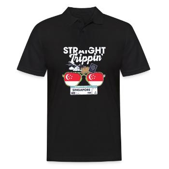 Straight Trippin' Singapour Vacation Tour Voyage - Polo Homme - noir - Devant - Kai (181cm)