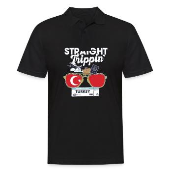 Straight Trippin' Turkey Vacation Tour Travel - Men's Polo Shirt - black - Front - Kai (181cm)