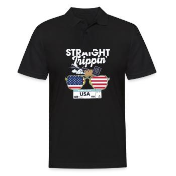 Straight Trippin' Usa Vacation Tour Travel Trip - Männer Poloshirt - Schwarz - Vorne - Kai (181cm)