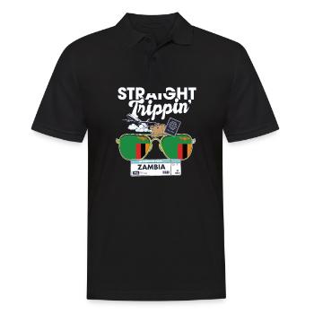 Straight Trippin' Zambia Vacation Tour Travel - Männer Poloshirt - Schwarz - Vorne - Kai (181cm)