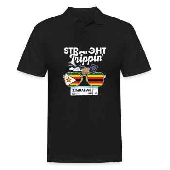 Straight Trippin' Zimbabwe Vacation Tour Travel - Männer Poloshirt - Schwarz - Vorne - Kai (181cm)