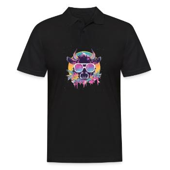 Cow Cow Head Cows Agriculture Cow Farmer - Men's Polo Shirt - black - Front - Kai (181cm)