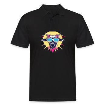 Vache Tête de vache Vaches Agriculture Éleveur de vaches - Polo Homme - noir - Devant - Kai (181cm)