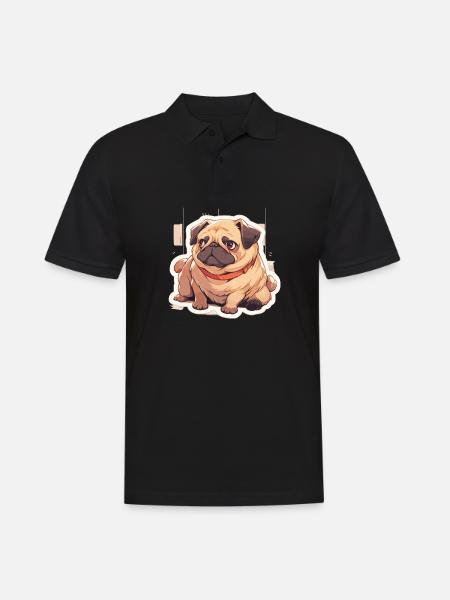 Mops Mops Hund Mops Geschenke Mops Liebhaber - Männer Poloshirt - Schwarz