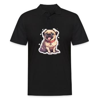 Mops Mops Hund Mops Geschenke Mops Liebhaber - Männer Poloshirt - Schwarz - Vorne - Kai (181cm)