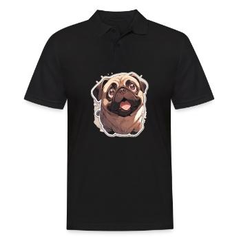 Mops Mops Hund Mops Geschenke Mops Liebhaber - Männer Poloshirt - Schwarz - Vorne - Kai (181cm)