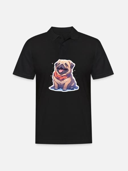 Mops Mops Hund Mops Geschenke Mops Liebhaber - Männer Poloshirt - Schwarz