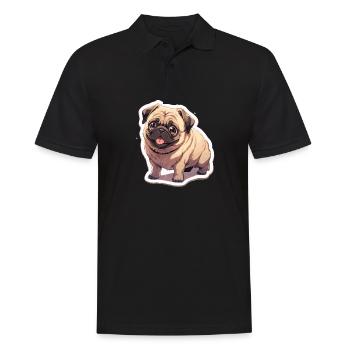 Mops Mops Hund Mops Geschenke Mops Liebhaber - Männer Poloshirt - Schwarz - Vorne - Kai (181cm)