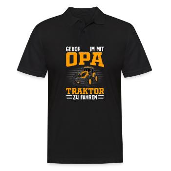 Opa Kind Landwirt Traktor Bauernhof - Männer Poloshirt - Schwarz - Vorne - Kai (181cm)