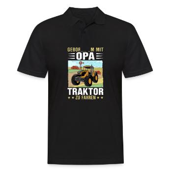 Opa Traktor Bauernhof Geschenk - Männer Poloshirt - Schwarz - Vorne - Kai (181cm)