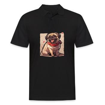 Mops Mops Hund Mops Geschenke Mops Liebhaber - Männer Poloshirt - Schwarz - Vorne - Kai (181cm)