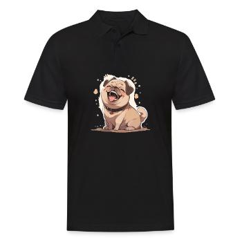 Mops Mops Hund Mops Geschenke Mops Liebhaber - Männer Poloshirt - Schwarz - Vorne - Kai (181cm)