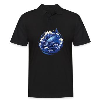 Poisson Poisson Brochet Carpe Pêcheur Poisson Pêche - Polo Homme - noir - Devant - Kai (181cm)