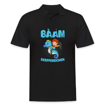 Seepferdchen bestanden Geschenk Frühschwimmer - Männer Poloshirt - Schwarz - Vorne - Kai (181cm)