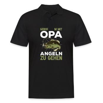 Geboren um mit Opa angeln zu gehen Forelle Kind - Männer Poloshirt - Schwarz - Vorne - Kai (181cm)