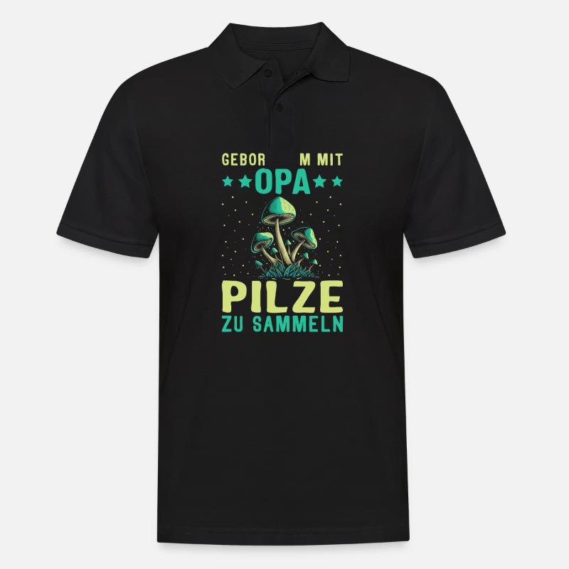 Opa essbare Pilze Steinpilz - Männer Poloshirt - Schwarz