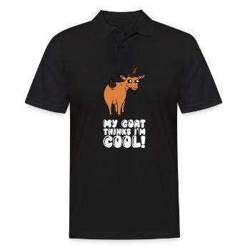 Ma chèvre pense que je suis cool - Polo Homme - noir - Devant - Kai (181cm)