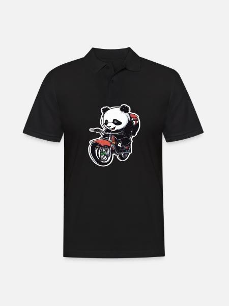 Panda Vélo Vélo Panda - Polo Homme - noir