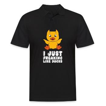 Drôles de canards Canard mignon - Polo Homme - noir - Devant - Kai (181cm)