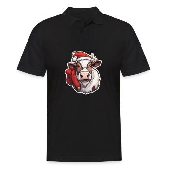 Vache Vache Crâne Vache Noël Vache laitière - Polo Homme - noir - Devant - Kai (181cm)