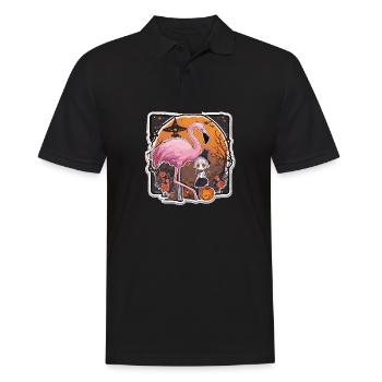 Flamingo Pink Flamingo Flamingo Halloween - Men's Polo Shirt - black - Front - Kai (181cm)