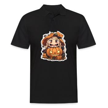 Pumpkin Halloween Halloween Pumpkin Pumpkin - Men's Polo Shirt - black - Front - Kai (181cm)