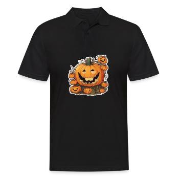 Pumpkin Halloween Halloween Pumpkin Pumpkin - Men's Polo Shirt - black - Front - Kai (181cm)