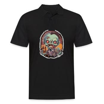 Zombie Zombie Halloween Zombie Kostüm Untote - Männer Poloshirt - Schwarz - Vorne - Kai (181cm)