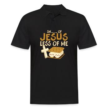 Campeur religieux Smore de Jésus Moins de moi Saint - Polo Homme - noir - Devant - Kai (181cm)