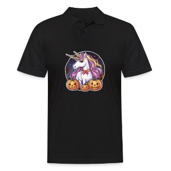 Einhorn Halloween Einhörner Unicorn Helloween - Männer Poloshirt - Schwarz - Vorne - Kai (181cm)